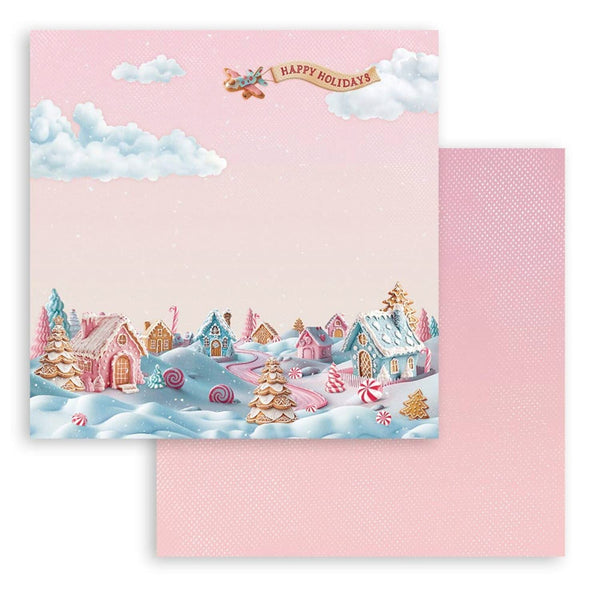 Stamperia Scrapbooking Small Pad 8"x 8" 10/Pkg - Candy Christmas