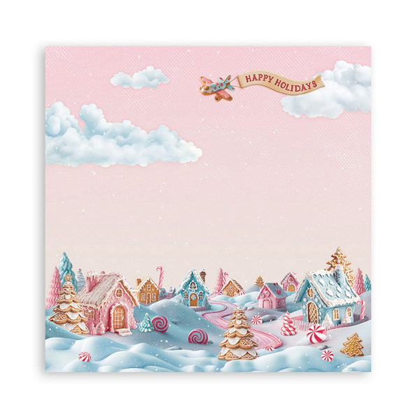 Stamperia Scrapbooking Small Pad 8"x 8" 10/Pkg - Candy Christmas