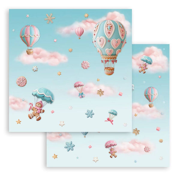 Stamperia Scrapbooking Small Pad 8"x 8" 10/Pkg - Candy Christmas