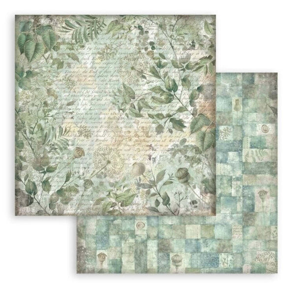 Stamperia Scrapbooking Small Pad 8" x 8" 10/pkg - Backgrounds Selection - Herbarium Silvae