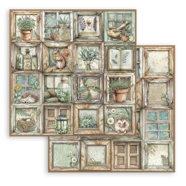 Stamperia Scrapbooking Small Pad 8" x 8" 10/pkg - Herbarium Silvae
