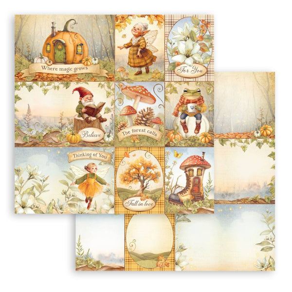 Stamperia Scrapbooking Small Pad 8"x8" 10/pkg - Whispering Woods