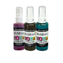 Three bottles of Mix Media Aqua Color spray paint on a white background