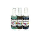 Three bottles of Stamperia Mix Media Aqua Color spray paint on a white background