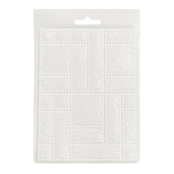 Clear plastic sheet with grid pattern on a white background