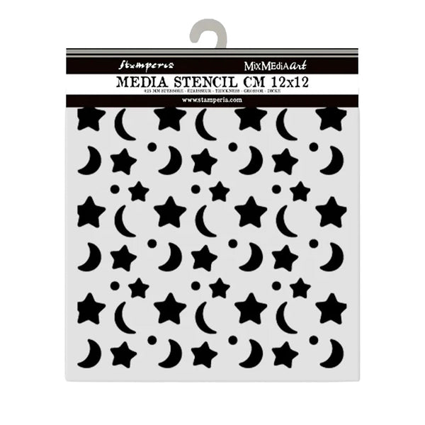 Stamperia Thick Stencil 4.72" x 4.72" - Baby Star and Moon