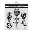 Stamperia Thick Stencil 4.72" ‚àö√≥ 4.72" - Furry Friends Stylised Flowers