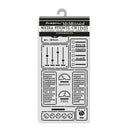 Stamperia Media Stencil CM12x25 with various patterns on a white background