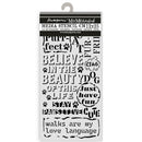 Stamperia Thick Stencil 4.72" ‚àö√≥ 9.84" - Furry Friends Quotes Pattern