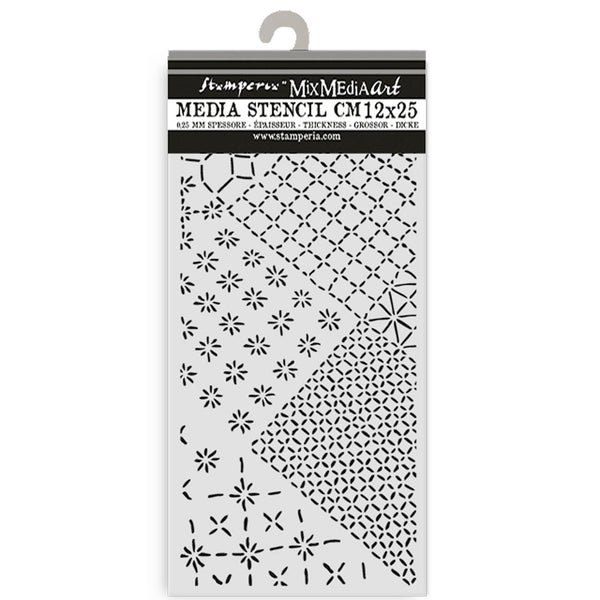 Stamperia Thick Stencil 4.72" x 9.84" - Quiet Days Mixed Tiles
