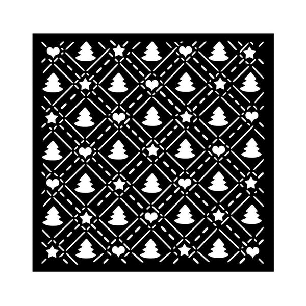 Stamperia Thick Stencil 7.09"x 7.09" - Candy Christmas Tree Pattern