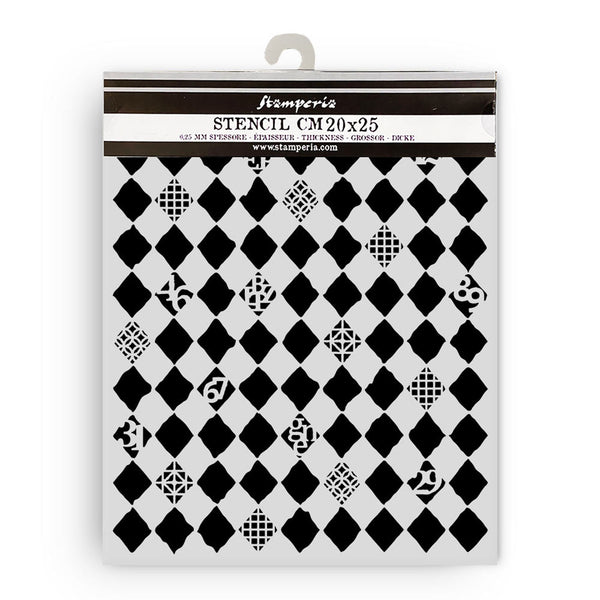 Stamperia Thick Stencil 7.87" × 9.84" - Furry Friends Rhombus Pattern