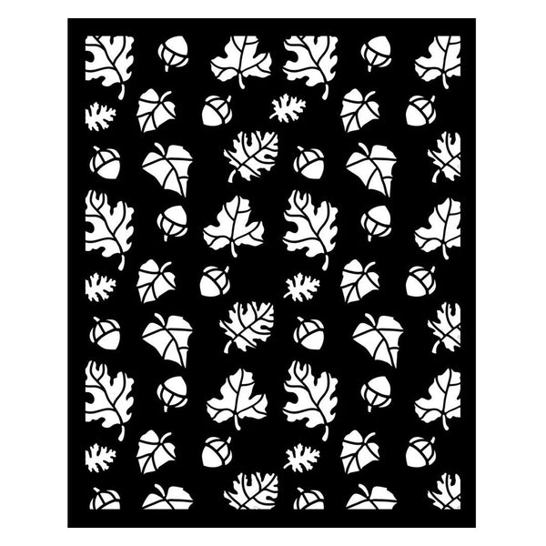Stamperia Thick Stencil 7.87"x 9.84" -Whispering Woods - Leaves and Acorns Pattern