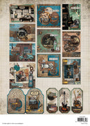 Collection of vintage-themed stickers on a textured background