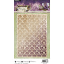 Decorative paper sheet with intricate pattern and 'Enchanted Fairytale' text on a purple and green background.
