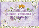 Floral design with a central banner on a purple background