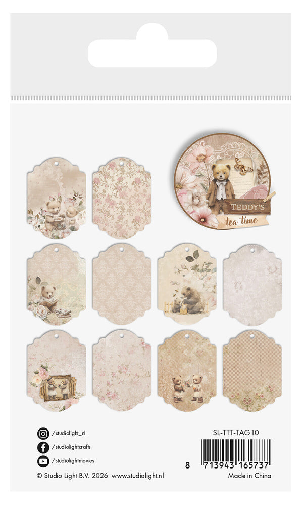Set of decorative tags with vintage design on a white background