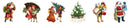 Studio Light Transparent Stickers on Roll - Vintage Christmas Celebration