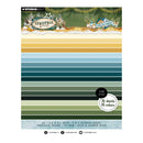 Studio Light 'Christmas Forest' double-sided UHCilgon paper sheet set, featuring 18 colors in a striped pattern with a festive forest and snow design at the top.
