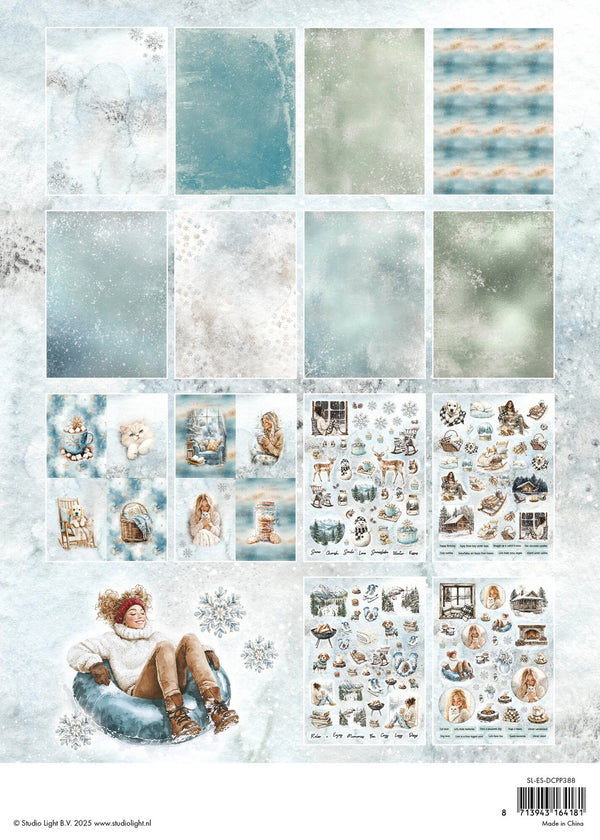 Studio Light Die-Cut Designer Paper Pad - Snowy Winter Days Essentials