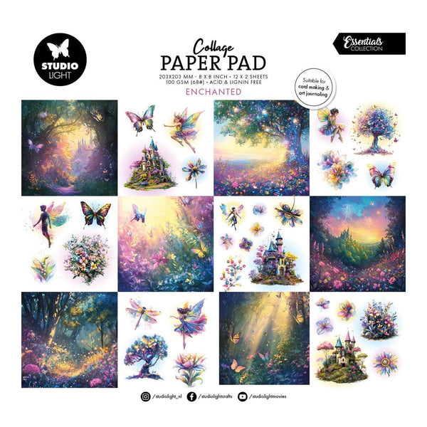 Studio Light Enchanted 8"x8" Collage Paper Pad