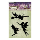 Silhouettes of fairies on a textured paper with 'Studio Light' branding.