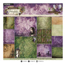 Collection of 'Enchanted Fairytail' background papers with various designs on a white background.