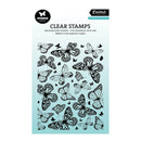 Pack of clear stamps with butterfly designs on a light blue background