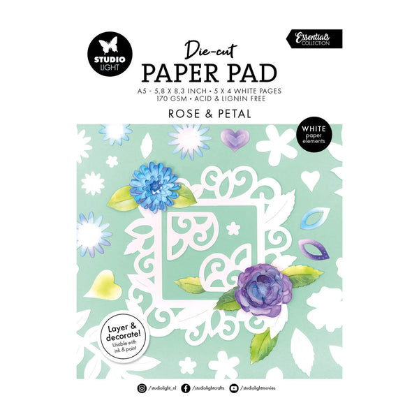 Studio Light die-cut paper pad with floral designs on a white background