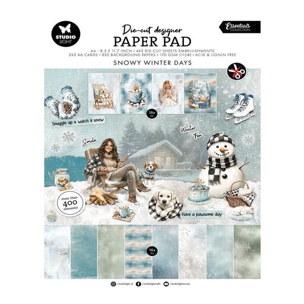 Studio Light Die-Cut Designer Paper Pad - Snowy Winter Days Essentials