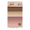 Color swatch card with teddy bears and flowers on a white background