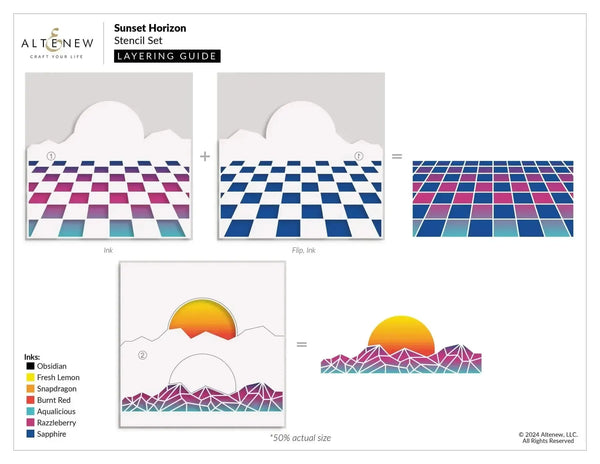Altenew Sunset Horizon Stencil Set (2 in 1)*