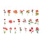 Poppy Crafts Floral Nature Sticker Pack - Red Flowers