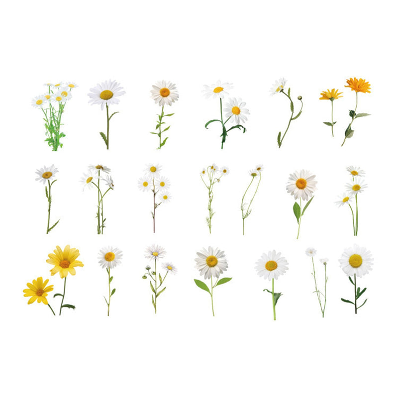 Poppy Crafts Floral Nature Sticker Pack - White Flowers