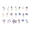 Poppy Crafts Floral Nature Sticker Pack - Purple Flowers