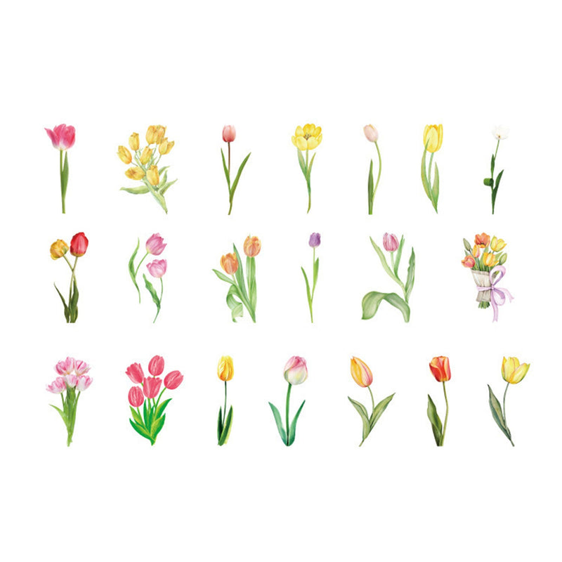 Poppy Crafts Floral Nature Sticker Pack - Bright Tulips