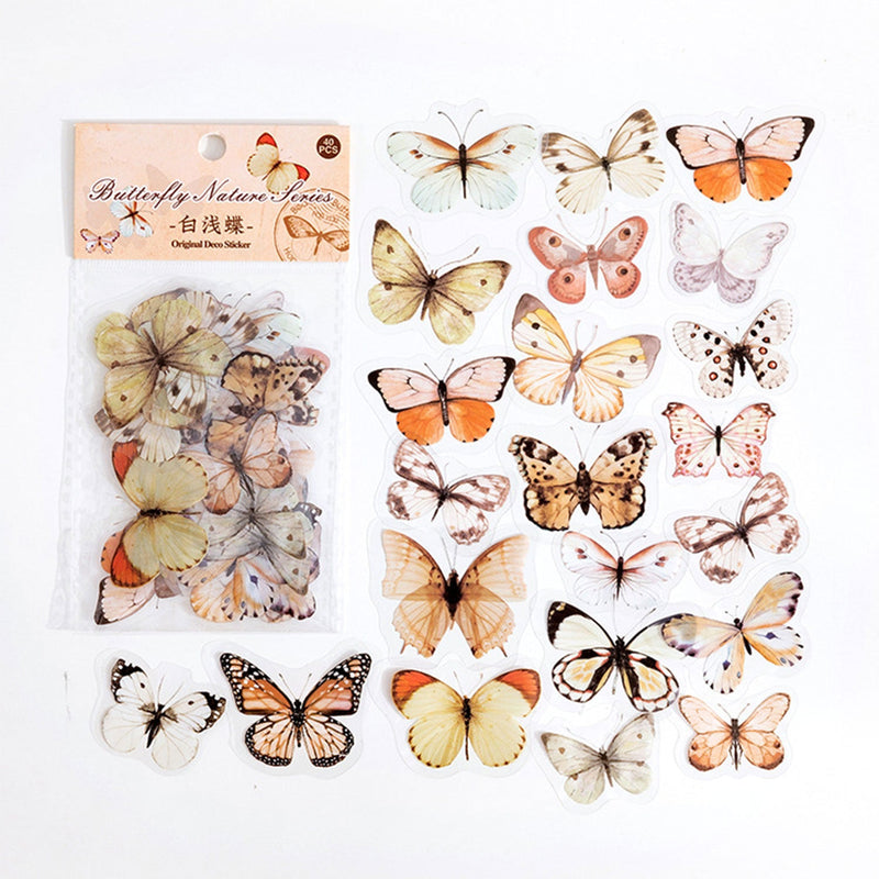 Poppy Crafts Butterfly Nature Sticker Pack - Neutral