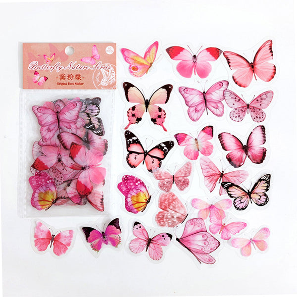 Poppy Crafts Butterfly Nature Sticker Pack - Pink