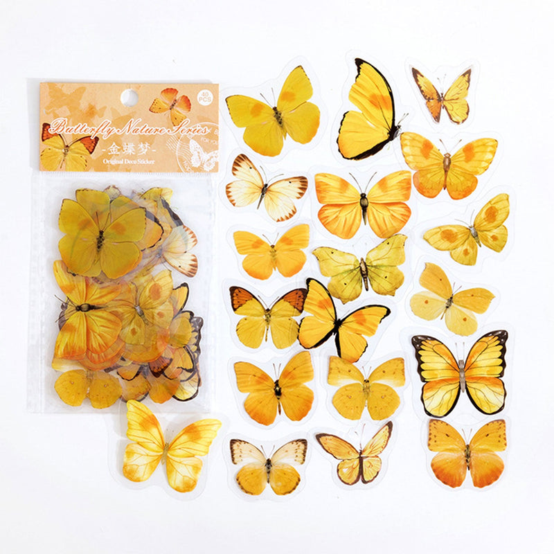 Poppy Crafts Butterfly Nature Sticker Pack - Yellow