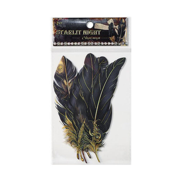 Poppy Crafts Feather Stickers 5 Pack - Starlit Night