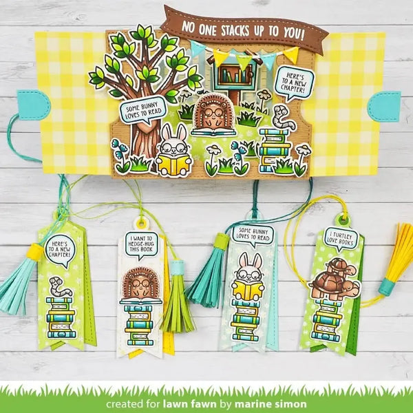 Lawn Clippings Colouring Stencils - Little Woodland Library Friends