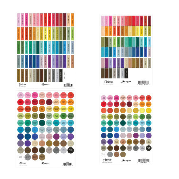 Tim Holtz Distress Label Assortment Sheets - Black Text