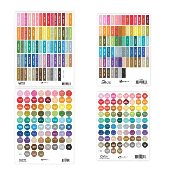 Tim Holtz Distress Label Assortment Sheets - White Text
