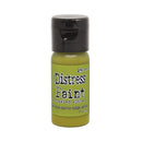 Bottle of Distress Paint in Crushed Olive color on a white background
