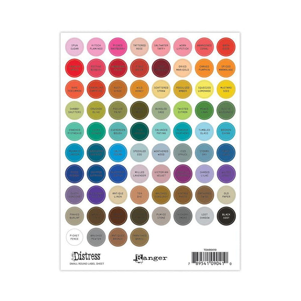 Tim Holtz Distress Small Round Label Sheets - Black Text