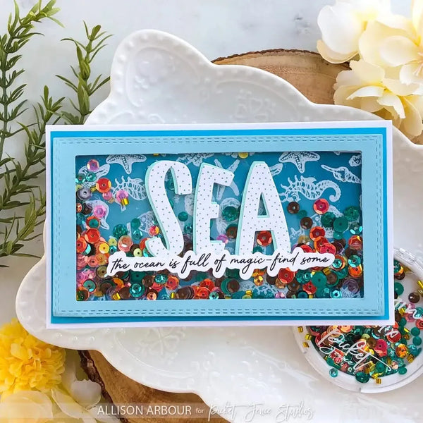 Picket Fence Studios Find Me by the Sea Word Die Set