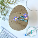 Decorative egg with 'you're a good egg' text and flowers on a white background