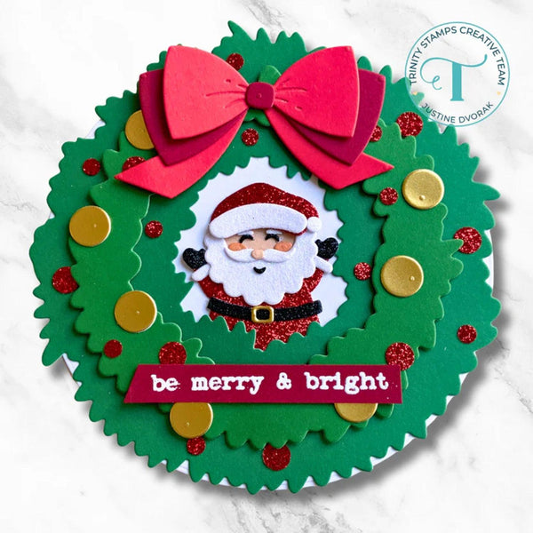 Trinity Stamps Circle Card Add-On Die Set - Holiday Wreath
