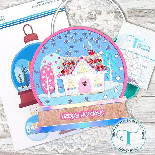 Trinity Stamps Circle Card Add-On Die Set - Snowglobe