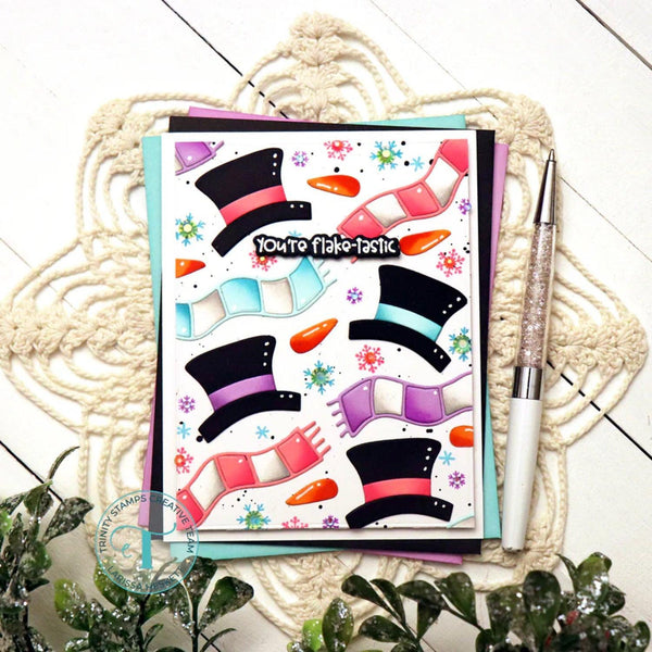 Trinity Stamps Circle Card Add-On Die Set - Snowman Parts